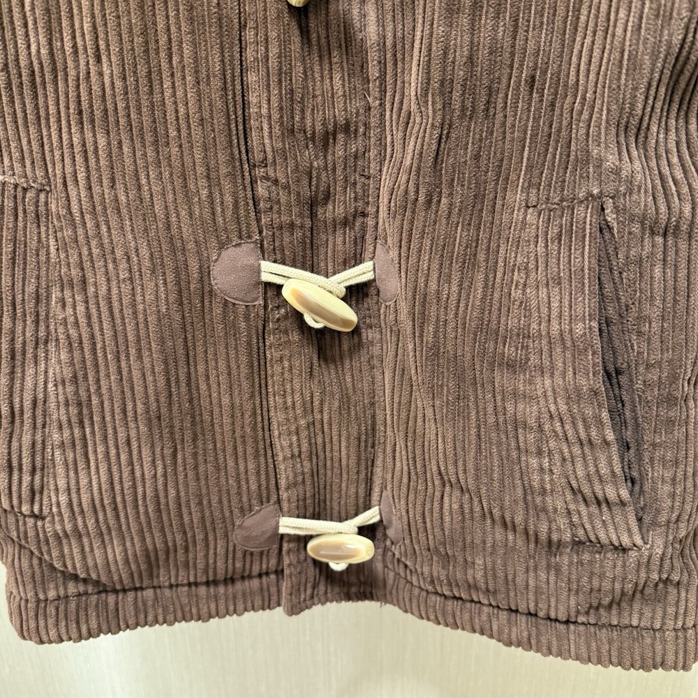 Hanna Andersson Brown Corduroy Toggle Close Coat 130 Sz 8 Kids - Picture 3 of 9